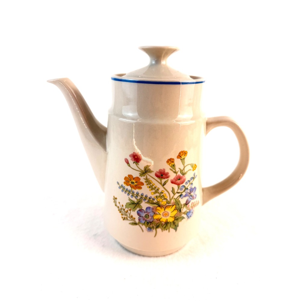 Kingsland Vintage Ceramic Teapot Wildflower Floral Coffee Server Microwave Safe